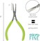 The Beadsmith Micro-Fine Bent Flat Nose Pliers, 5 inches (127mm) with Polished Steel Head, Green PVC Comfort Grip Handle with Double-Leaf Spring, Tool for Jewelry Making